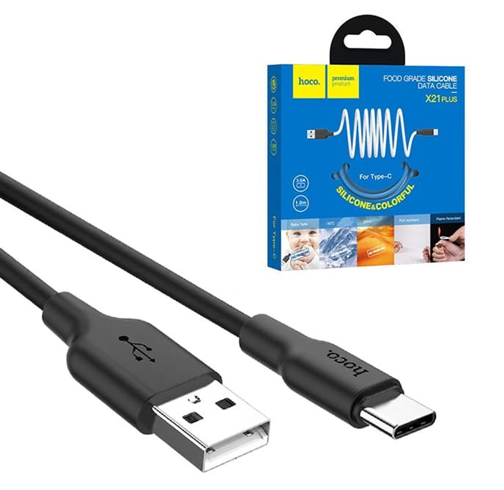 Кабель USB - TypeC HOCO X21 Plus (черный) 1м