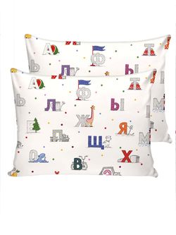 Постельное белье Сказка "Азбука/Конфетти" 1,5-сп Наволочка 50х70 1 шт Простынь на резинке 90х200 см Пододеяльник 145х215 см