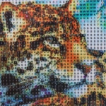 Алмазная мозаика на подрамнике с полным заполнением «МИР ЯРКИХ КРАСОК», ягуар, 30*40см