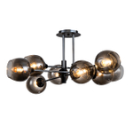 Светильник на штанге 8x40Вт E27, металл/стекло, черный/хром