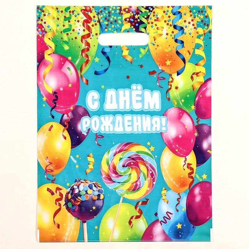 Пакет прорубная ручка Россия 31*40 см 60 мкм ПВД Тусовка  1 шт 500 шт/кор