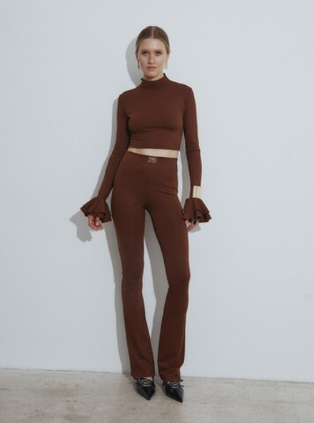 Легинсы расклешенные "CAT", цвет корица