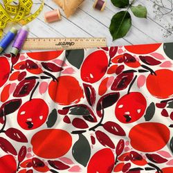 Ткань премиум шифон абстрактные фрукты