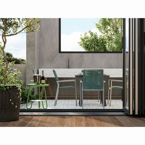 Стул уличный Ronald серо-зеленый из металла и шнура