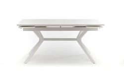 "Меркурий" стол интерьерный раздвижной обеденный из керамики, цвет белый глянцевый