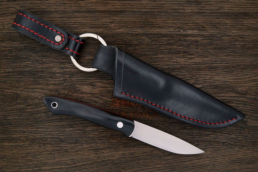 Нож туристический Beaver knife GranTourismo, клинок 105мм, сталь Х12МФ, рукоять микарта чёрная-К