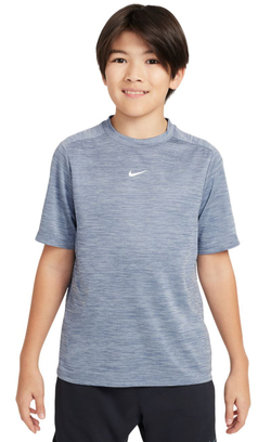 Детская теннисная футболка Nike Boys Multi Dri-FIT Short-Sleeve - world indigo/celestine blue/white