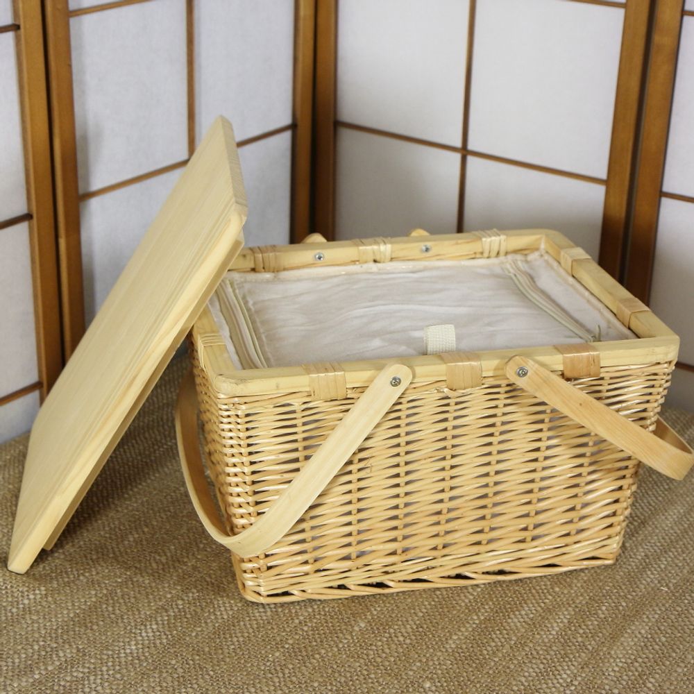 HOLYDAY BASKET Корзина для пикника с термо-сумкой с деревянной крышкой и ручками