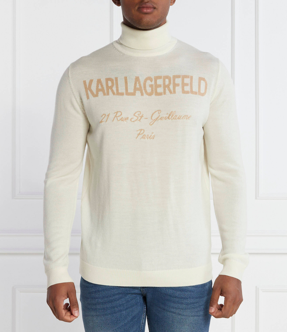 Хлопковый гольф knit Karl Lagerfeld - кремовый(655020 534399)
