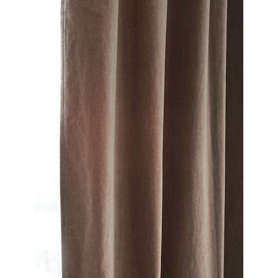 Штора из хлопкового бархата бежевого цвета из коллекции essential, 150х290 см