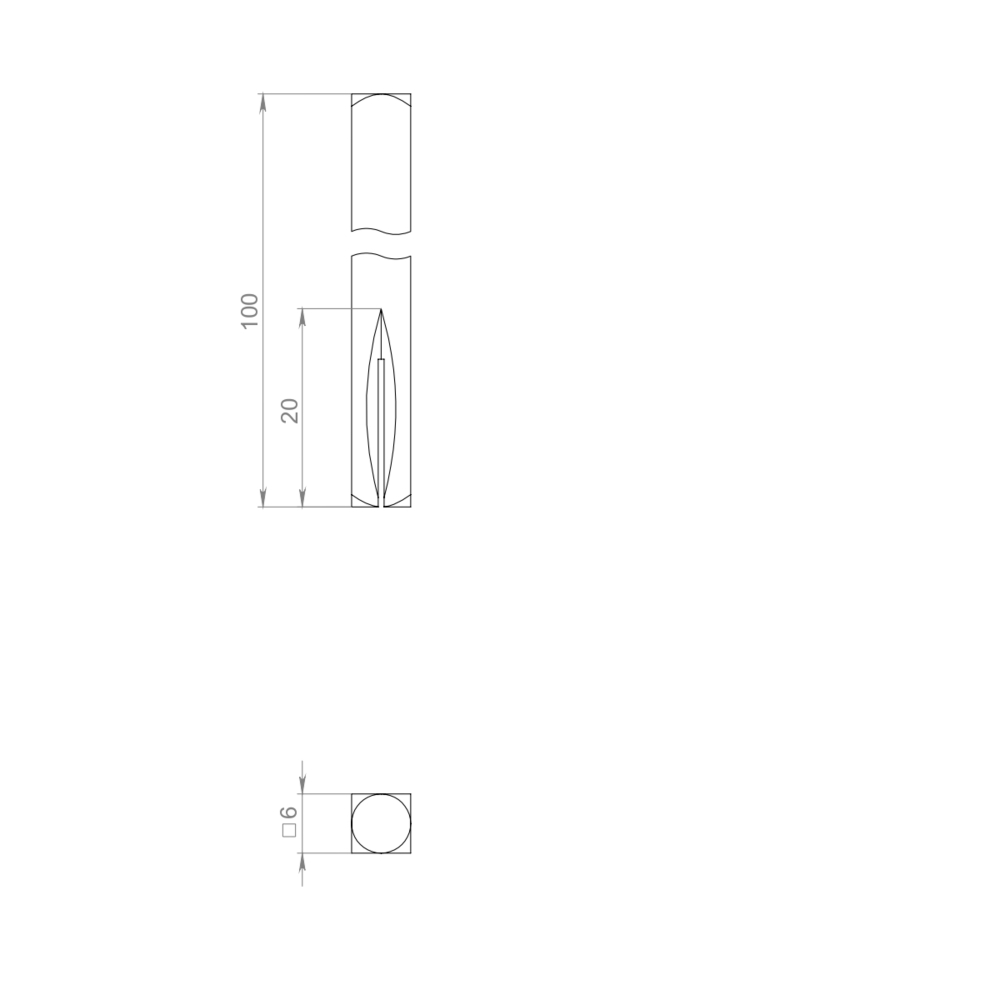 Квадрат для ручек поворотных Spindle 6х100 мм