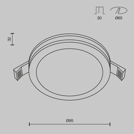 Встраиваемый светильник Фантом / Phanton 7 Вт 3000 К 120° Technical dl303-l7b