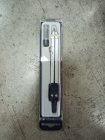 Циркуль металлический с запасными грифелями, пластиковый футляр