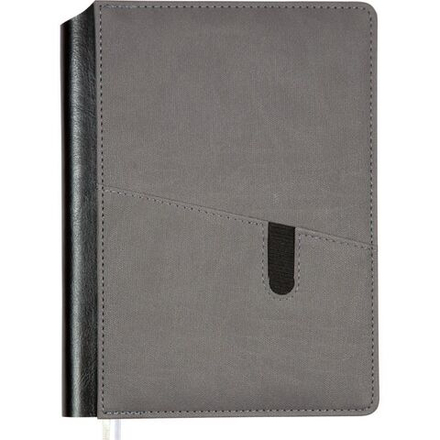 Ежедневник дат. 2026г А5 deVENTE Brighton 336стр., серый, тв.обложка, кожзам, ляссе, карман
