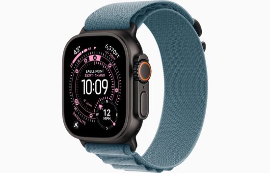 Умные часы Apple Watch Ultra 3, 49 мм, Black Titanium Light Blue Alpine Loop L