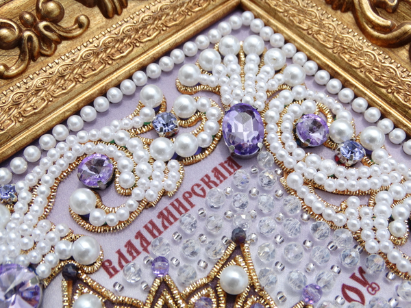 ЖС-1-ЗФ Набор для вышивания хрустальными камнями Богородица Владимирская (сиреневый)