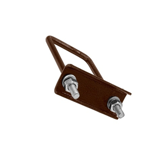 ХОМУТ 60х60 мм коричневый 8017 СКОБА крепежная для забора / крепление сетки к столбам заборным