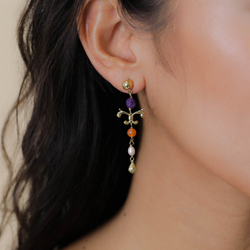 Серьги Franck Herval, Jeanne, с аметистом, жемчугом и агатом, FH26.1-12-70109 (фиолетовый)