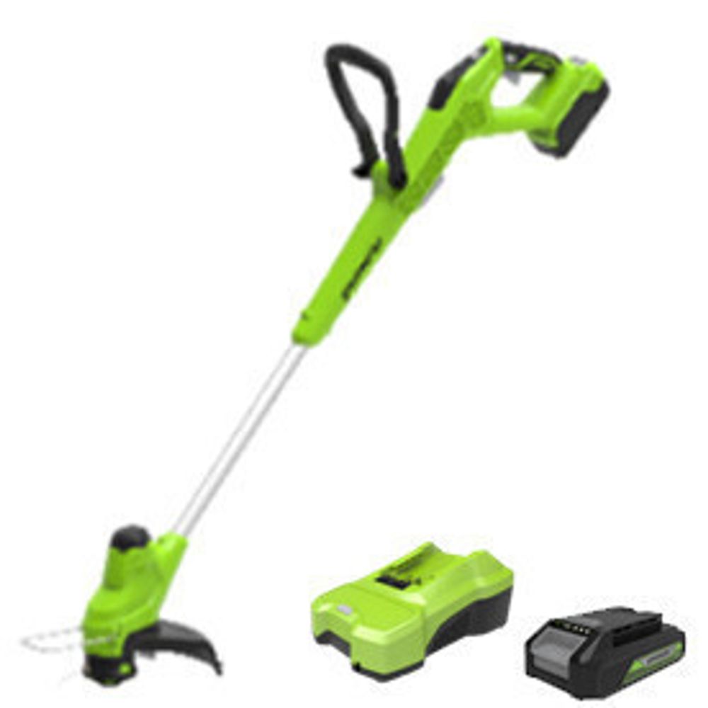 Аккумуляторный триммер Greenworks G24LT28K2, 24v, (2107107UB), 28 см, АКБ 4 А·ч и ЗУ