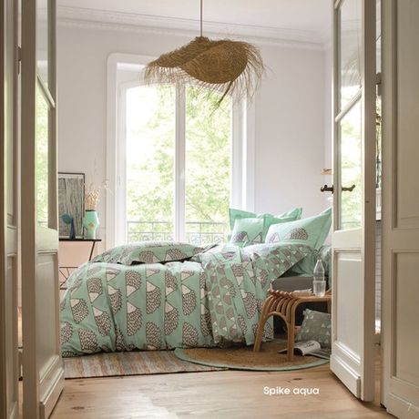 Постельное белье 1.5 спальное Blanc des Vosges Spike Aqua