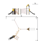 Детский спортивный комплекс с горкой и рукоходом Серия треугольник Romana 401.32.00