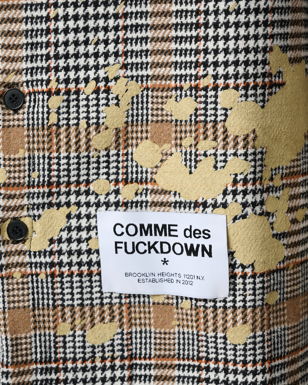 COMME DES FUCKDOWN РУБАШКА БЕЖЕВАЯ В КЛЕТКУ