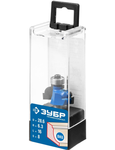 ЗУБР 28.6 x 16 мм, радиус 6.3 мм, фреза кромочная калевочная №7, Профессионал (28708-28.6)