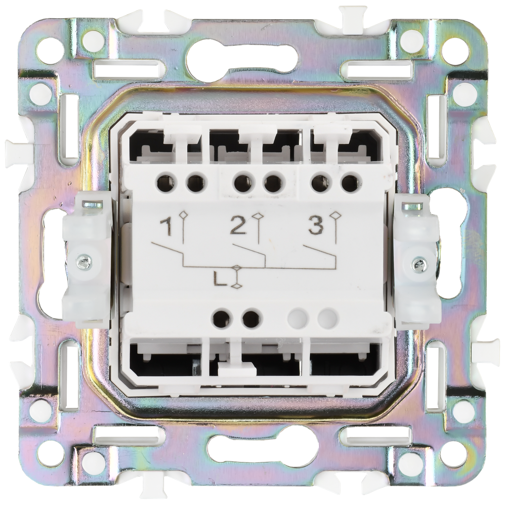 SKANDY Выключатель 3-клавишный 10А SK-V11N металл никель IEK