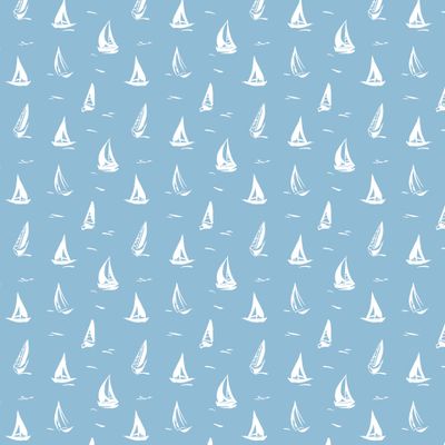 Летний паттерн в голубых тонах с белыми парусами
