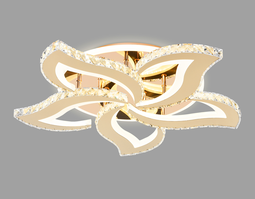 Потолочный светодиодный светильник с пультом FA1724/5 GD золото 3000K/4200K/6400K 113W 630*600*100 (ПДУ РАДИО 2.4G)