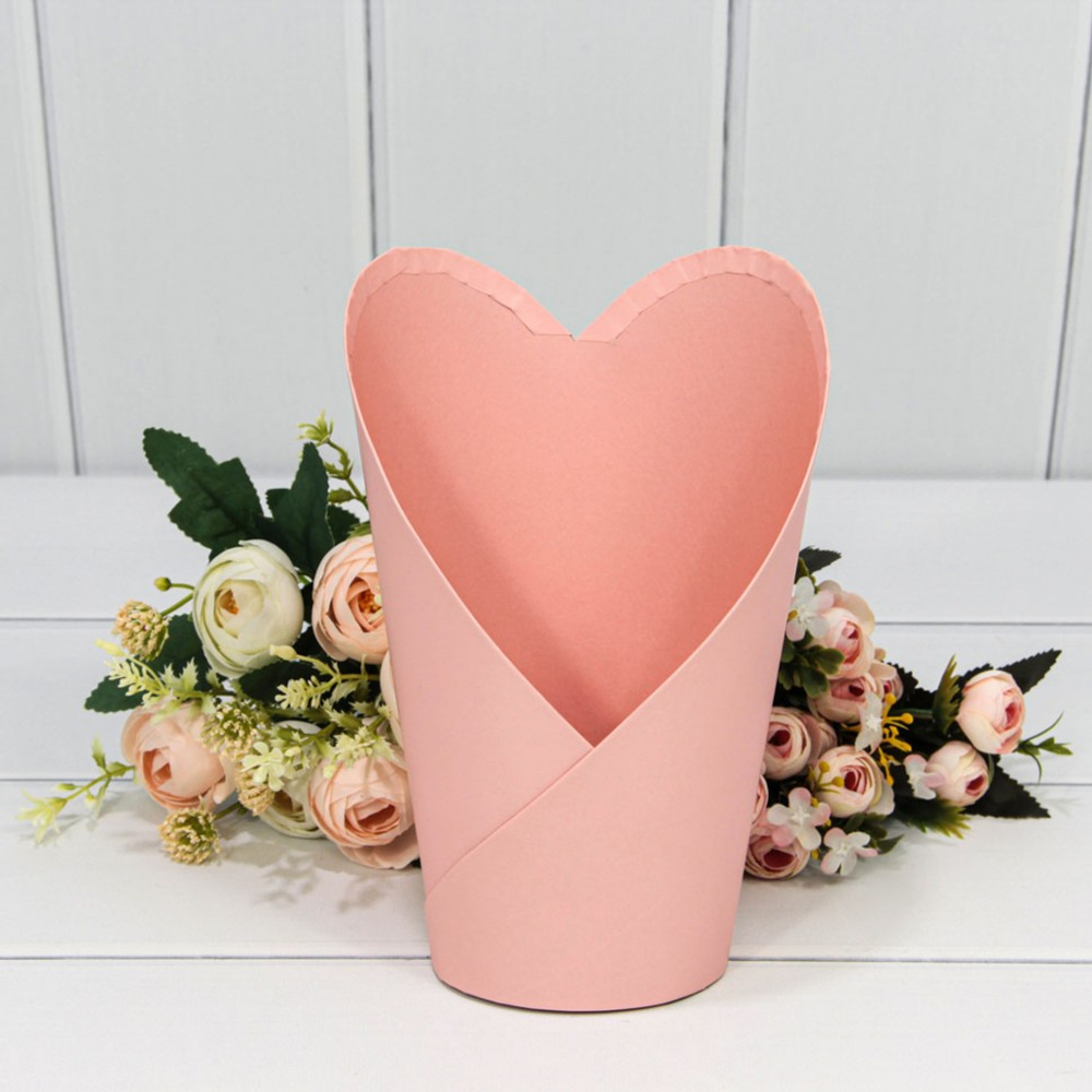 Коробка Ваза для цветов 13.5х10х22 см (Розовый)