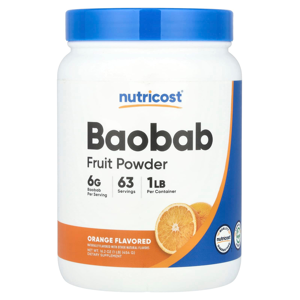 Nutricost, Порошок из плодов баобаба, апельсин, 454 г (1 фунт)