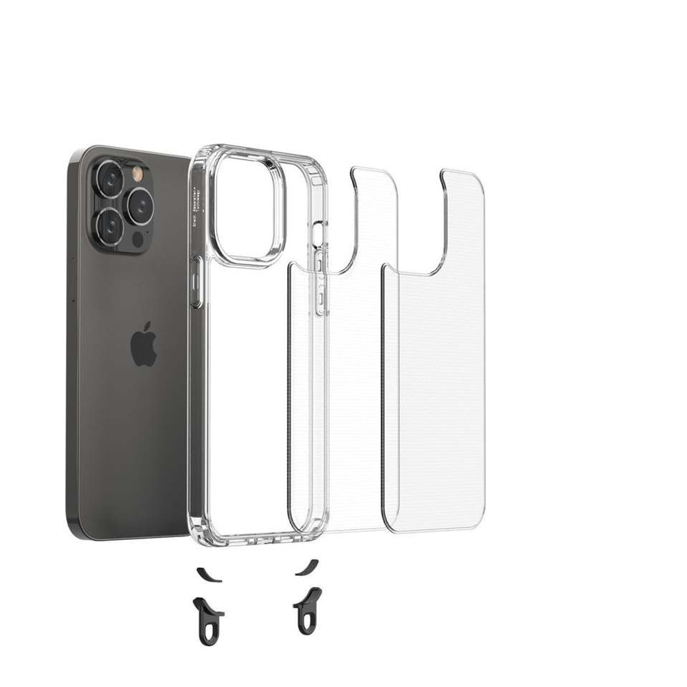 Прозрачный чехол с толстым шнурком черного цвета для смартфона iPhone 15 Pro Max