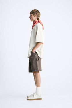 ZARA ТОЛСТОВКА В СТИЛЕ OVERSIZE С ПОТЕРТЫМ ЭФФЕКТОМ, ЭКРЮ