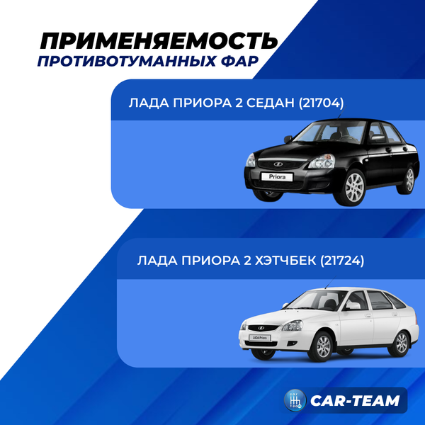 Противотуманные фары (ПТФ) с диодными ДХО на Лада Приора 2 (21704) треугольные (21704-3743010/11-30)