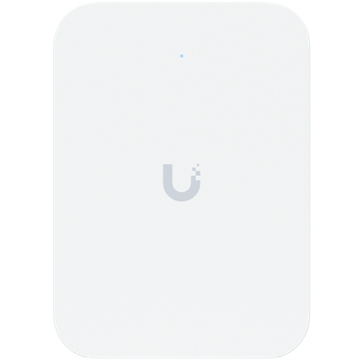 Ubiquiti UniFin U70IW Wall mounted WiFi 7 AP with 4 spatial streams and an integreated 2.5GbE PoE switch desined for hospitality enviorments