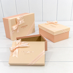 Коробка 22.5х16х9.5 см Набор 3 шт "Eternity" с бантом (Персиковый)
