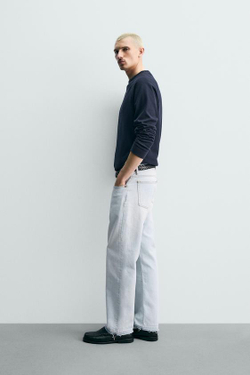 ZARA ДЖИНСЫ STRAIGHT ДЛИНОЙ ДО ЩИКОЛОТКИ, ГОЛУБОЙ