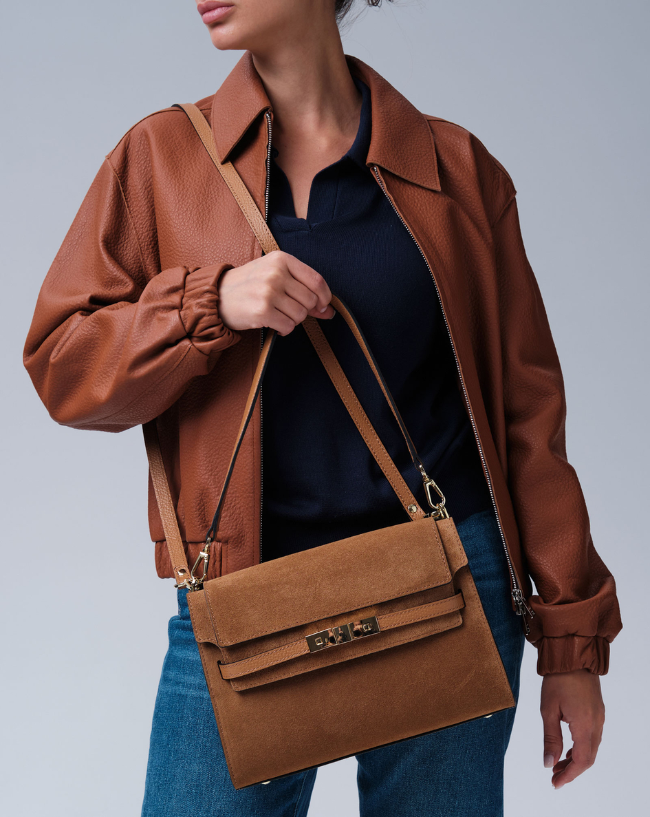 Замшевая сумка Rachel DBR 31361 cветло-коричневый