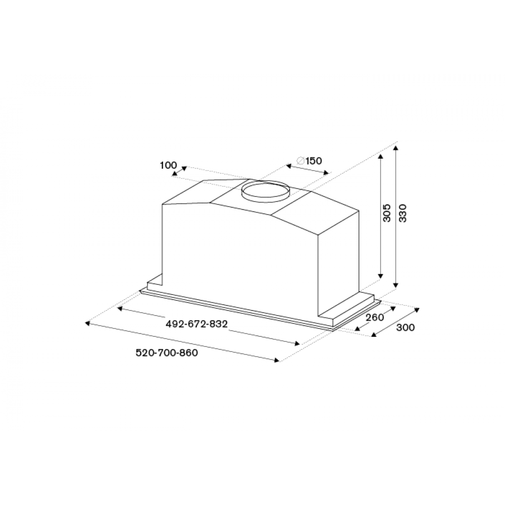 Вытяжка встраиваемая Bertazzoni KIN86MOD1XB