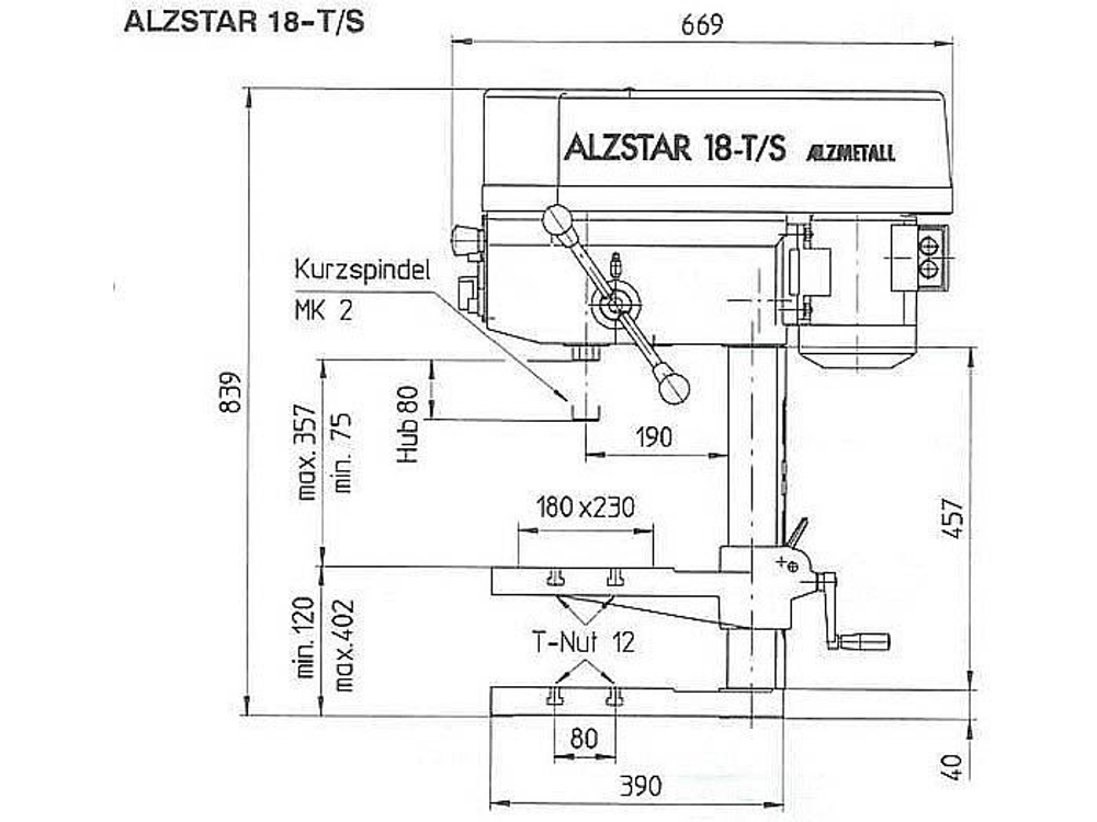 Настольный сверлильный станок Alzmetall ALZSTAR 18 T/S