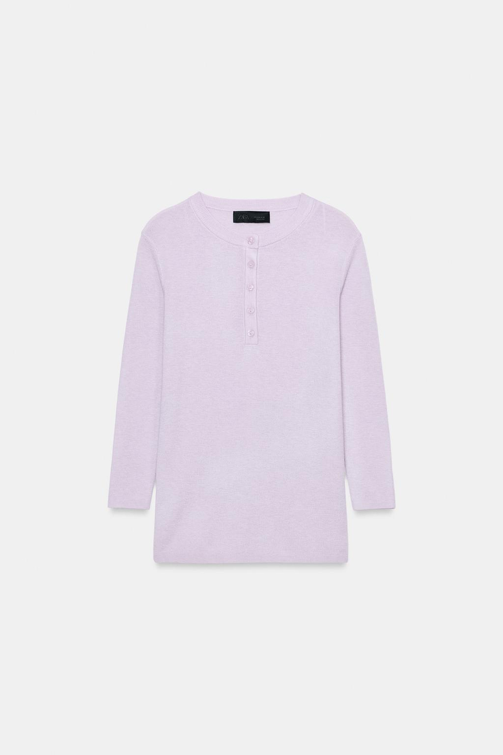 ZARA СВИТЕР С ПУГОВИЦАМИ, СВЕТЛО-СИРЕНЕВЫЙ