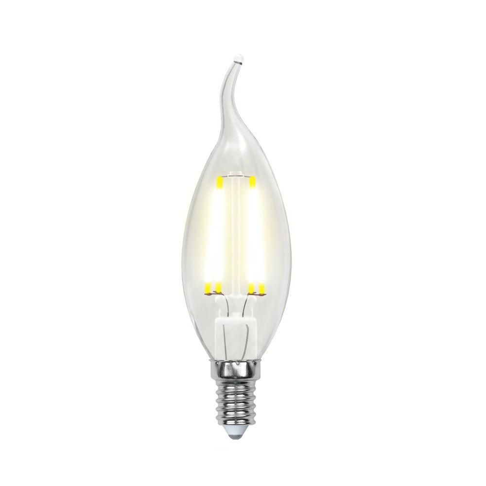 LED-CW35-5W-NW-E14-CL-DIM GLA01TR Лампа светодиодная диммируемая. Форма свеча на ветру. прозрачная. Серия Air. Белый свет 4000K. Картон. ТМ Uniel
