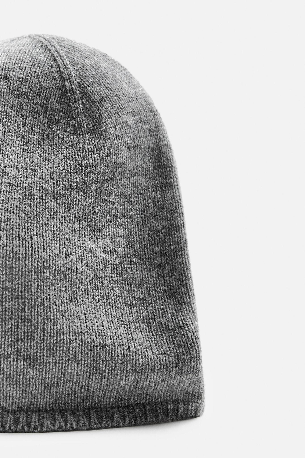 ZARA ШАПКА ИЗ ШЕРСТИ И КАШЕМИРА, СЕРЫЙ