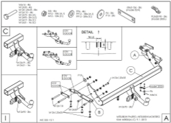 Фаркоп оцинкованный Galia M082C для Mitsubishi Pajero IV 2007-, Pajero III 2000-2007(паспорт и сертификат в комплекте)(без электрики)