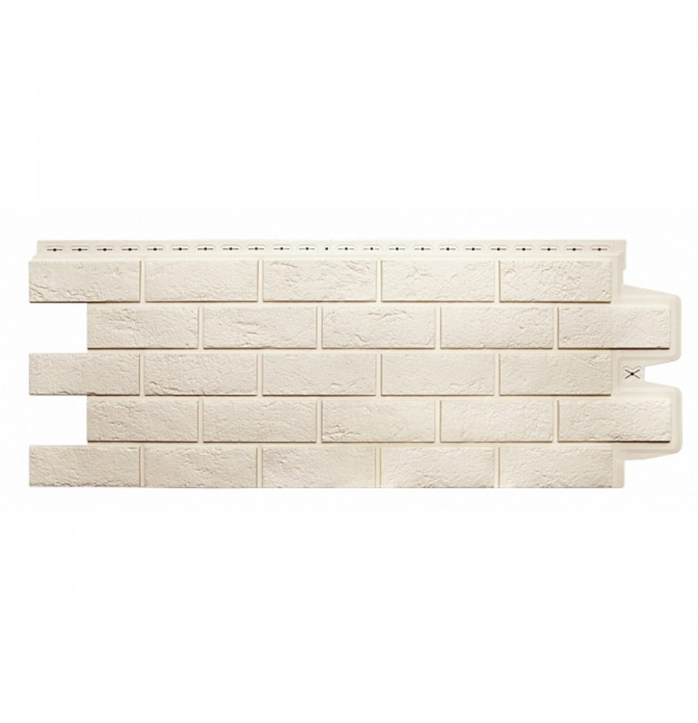 Фасадные панели (Цокольный Сайдинг) Grand Line Кирпич Состаренный CLASSIC Молочный