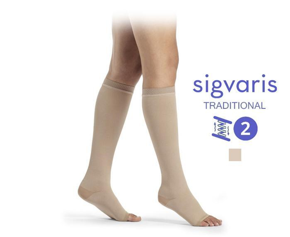 Гольфы Sigvaris Traditional (каучук), серия 503, класс компрессии 2, открытый мысок