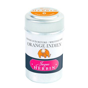 Картриджи для ручки Herbin Orange indien оранжевые 6 шт (20157T)