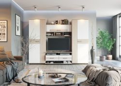 Гостиная "Виктория" (Пикар/белый глянец), ЛДСП, Велес