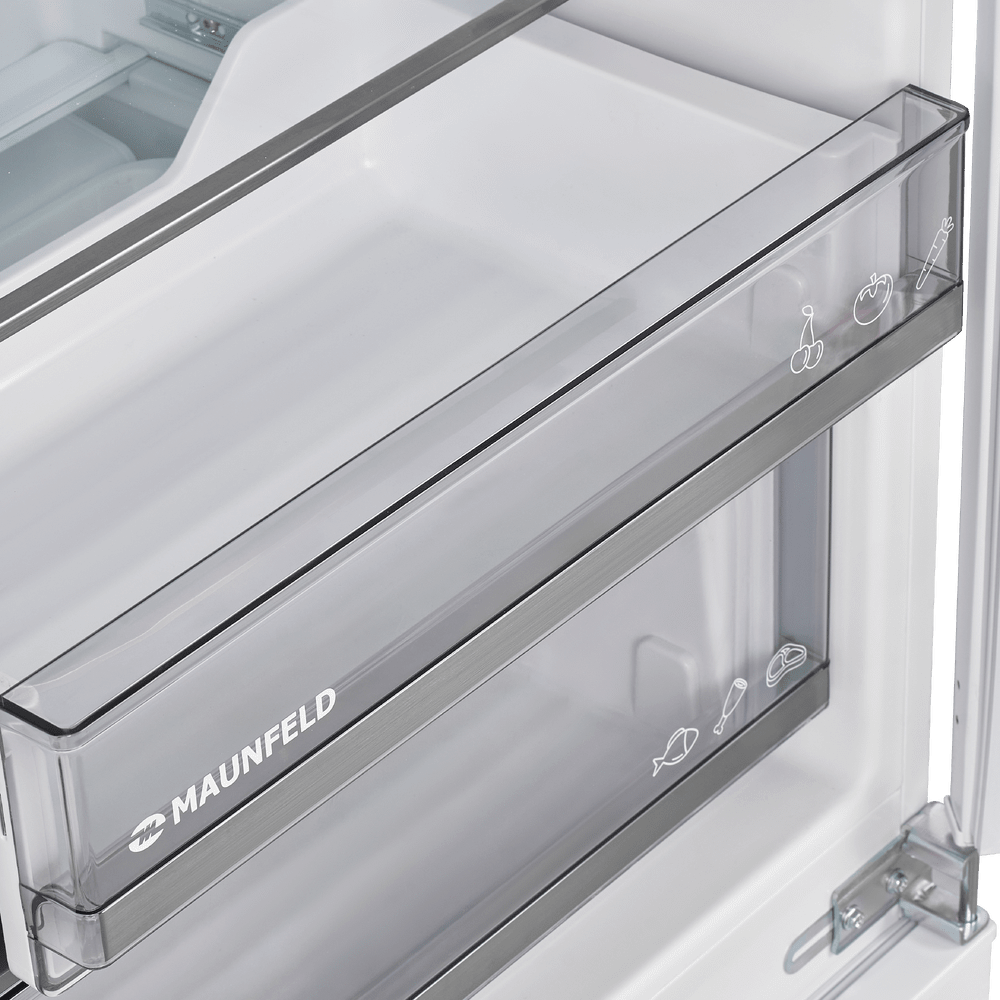 Встраиваемый холодильник NO FROST с инвертором MAUNFELD MBF17754NFWHGR LUX Inverter